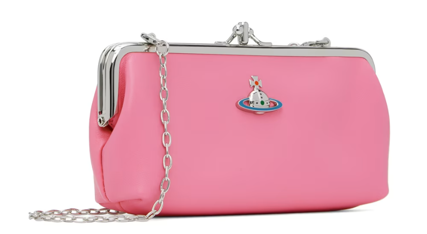 Vivienne Westwood -Pink DB Frame Chain Bag