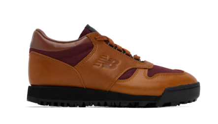 New Balance-Tan & Burgundy Rainier Low Sneakers