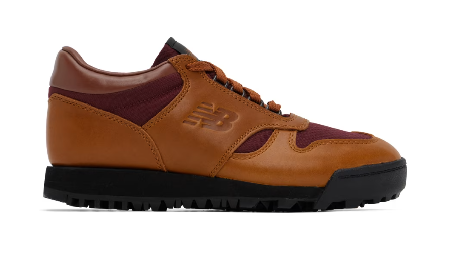 New Balance-Tan & Burgundy Rainier Low Sneakers