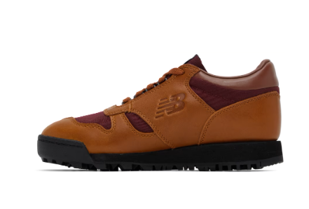 New Balance-Tan & Burgundy Rainier Low Sneakers